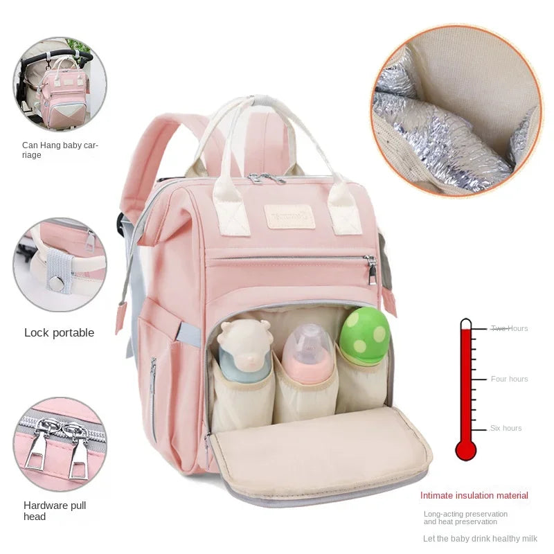 Mommy Diaper Bag with FREE Stroller Hook – Large Capacity
