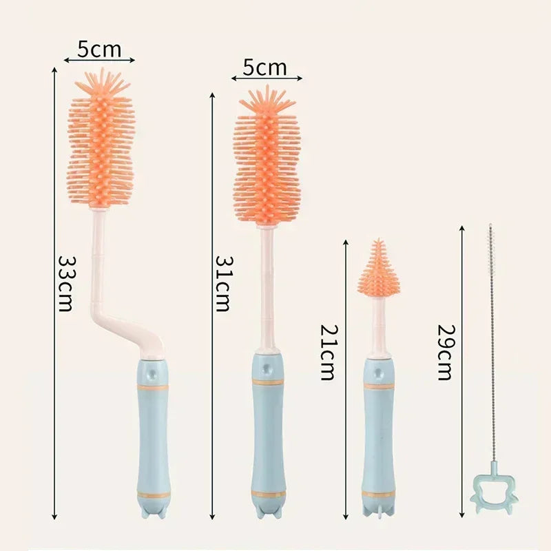 360° Rotating Baby Bottle Brush Set – Complete Cleaning Kit