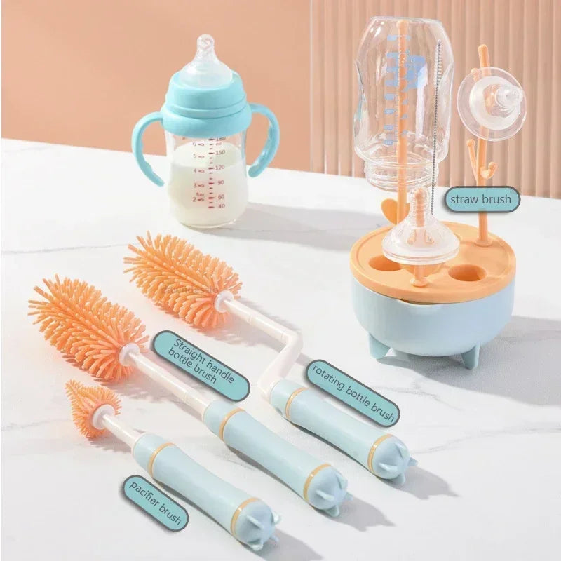 360° Rotating Baby Bottle Brush Set – Complete Cleaning Kit