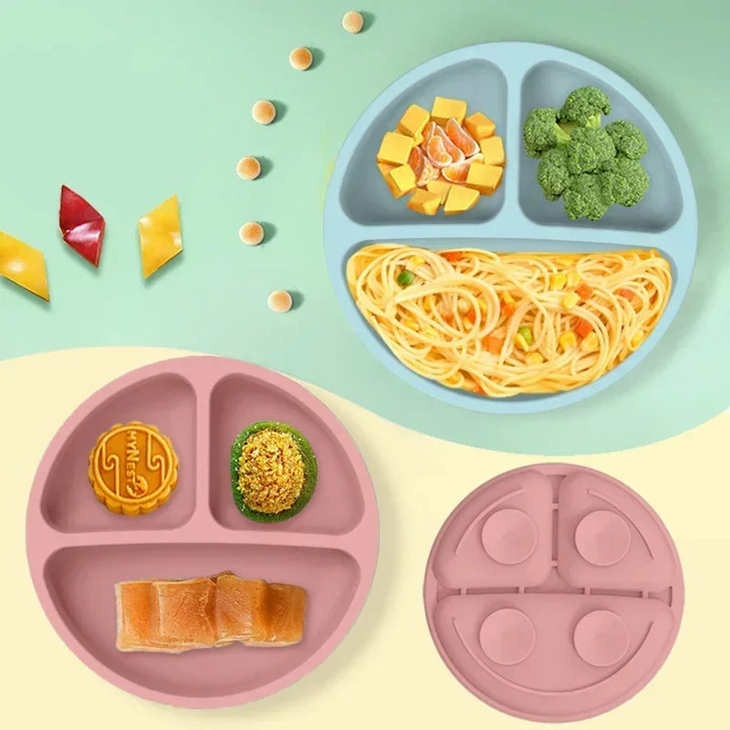 Premium Silicone Baby Feeding Set – BPA-Free, Suction Base, Spill-Proof