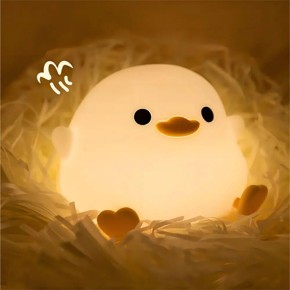 Cute Duck & Capybara Night Light – Soft Silicone Nursery Lamp