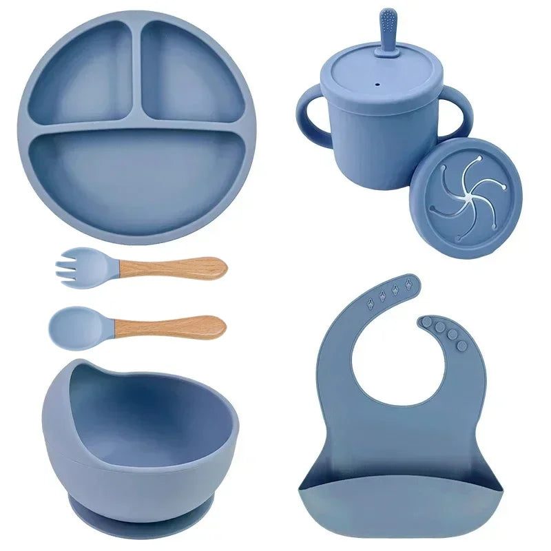 Premium Silicone Baby Feeding Set – BPA-Free, Suction Base, Spill-Proof