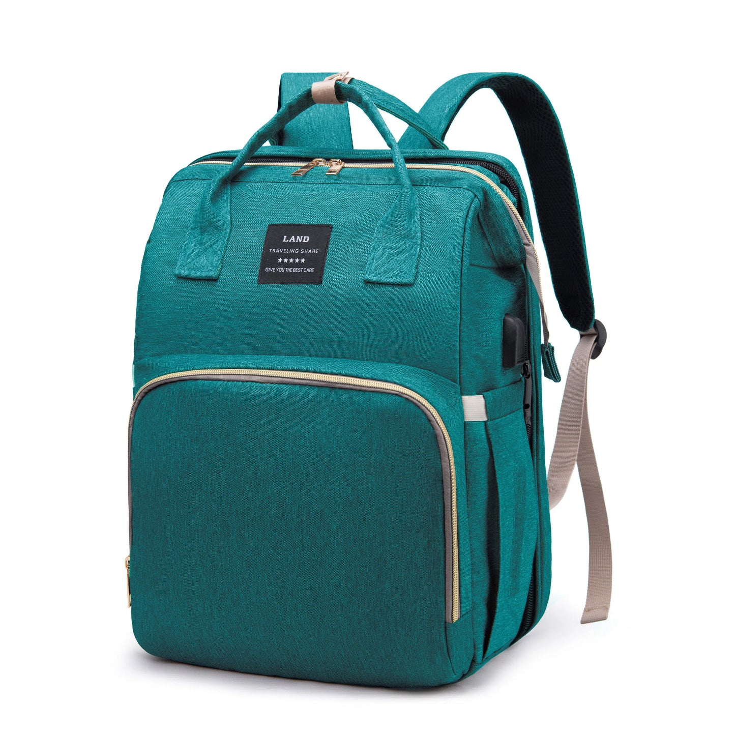 Mommy Diaper Bag with Foldable Changing Station – Stroller Hooks Included