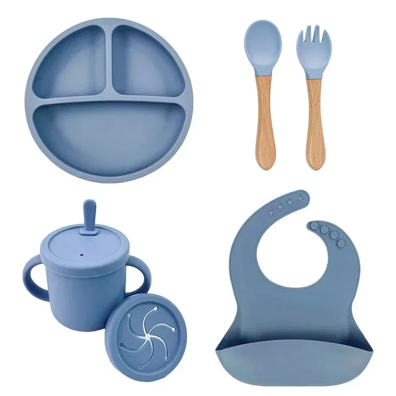 Premium Silicone Baby Feeding Set – BPA-Free, Suction Base, Spill-Proof
