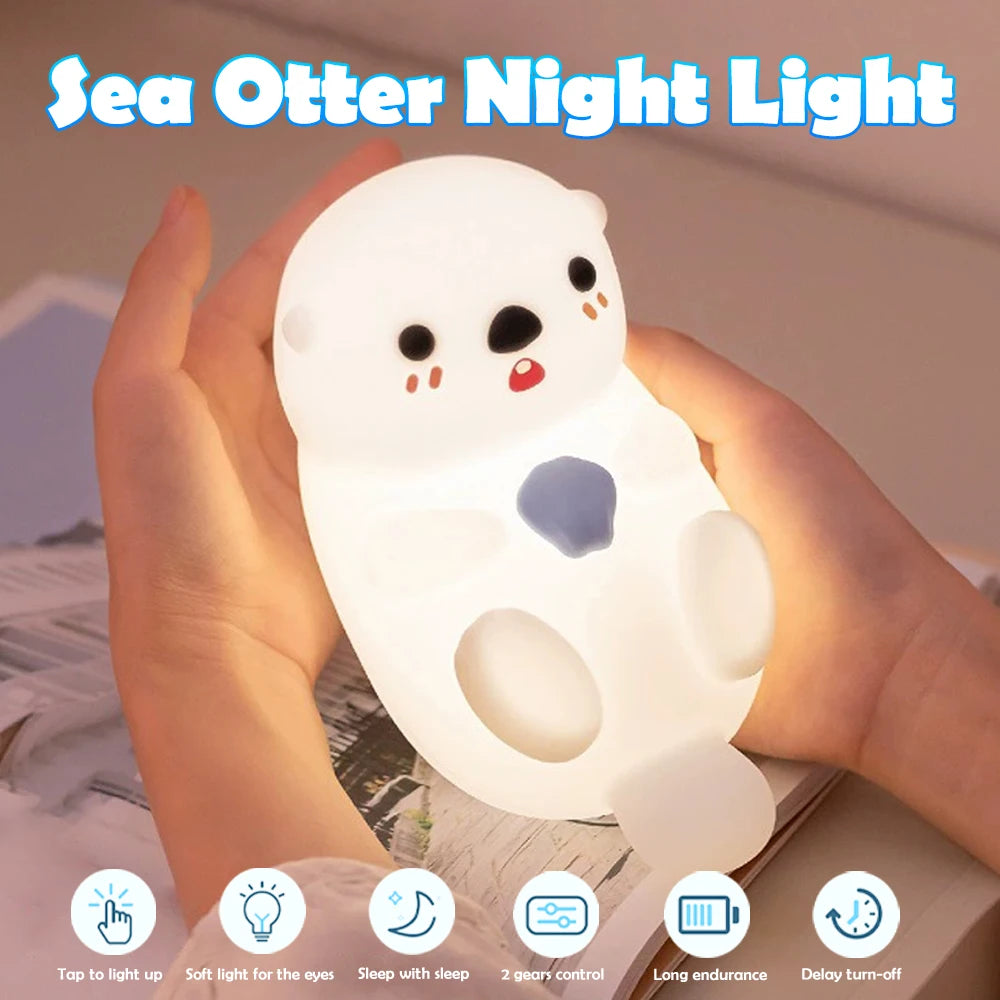 Cute Duck & Capybara Night Light – Soft Silicone Nursery Lamp