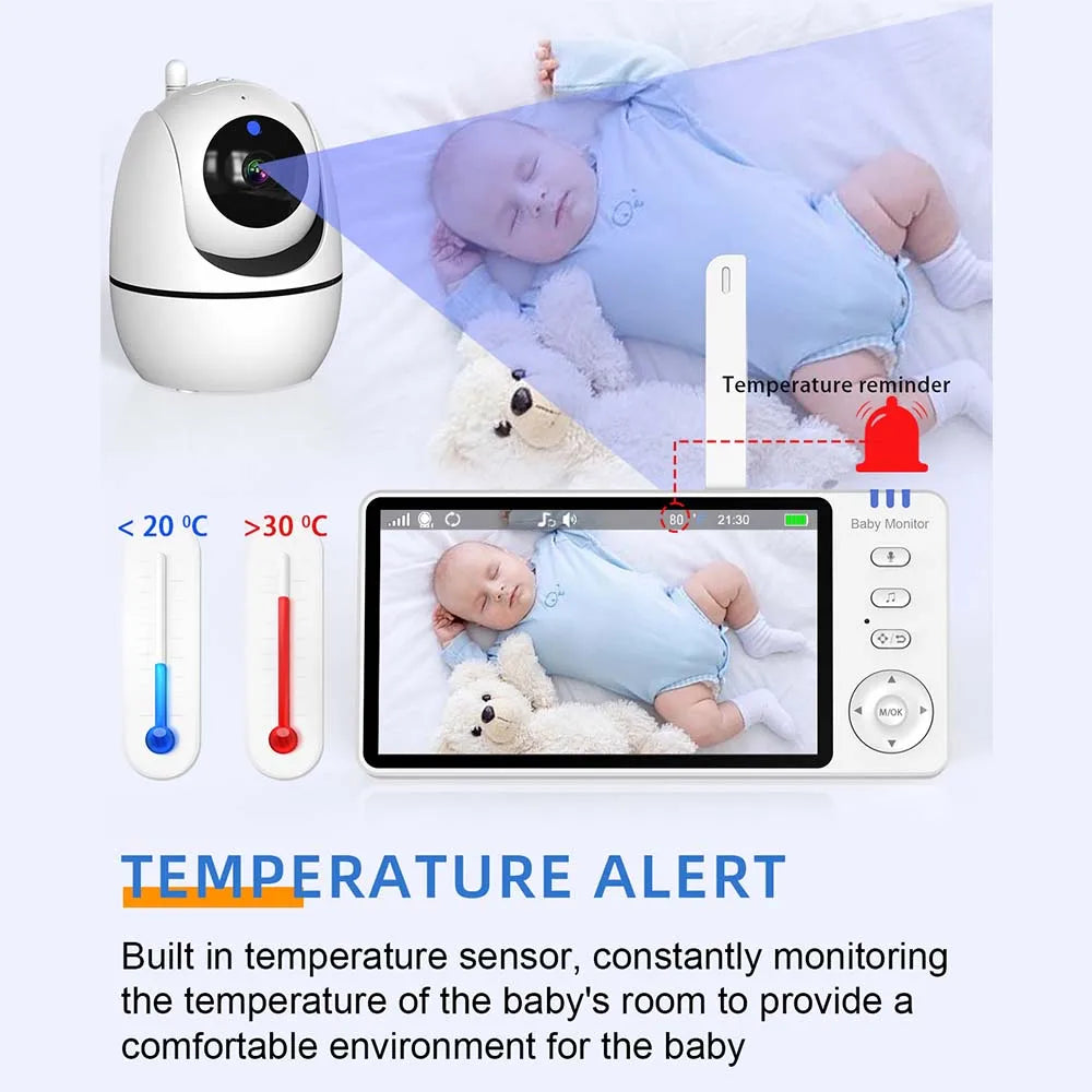 SmartVision™ 5-Inch Baby Monitor with Night Vision & Temperature Sensor