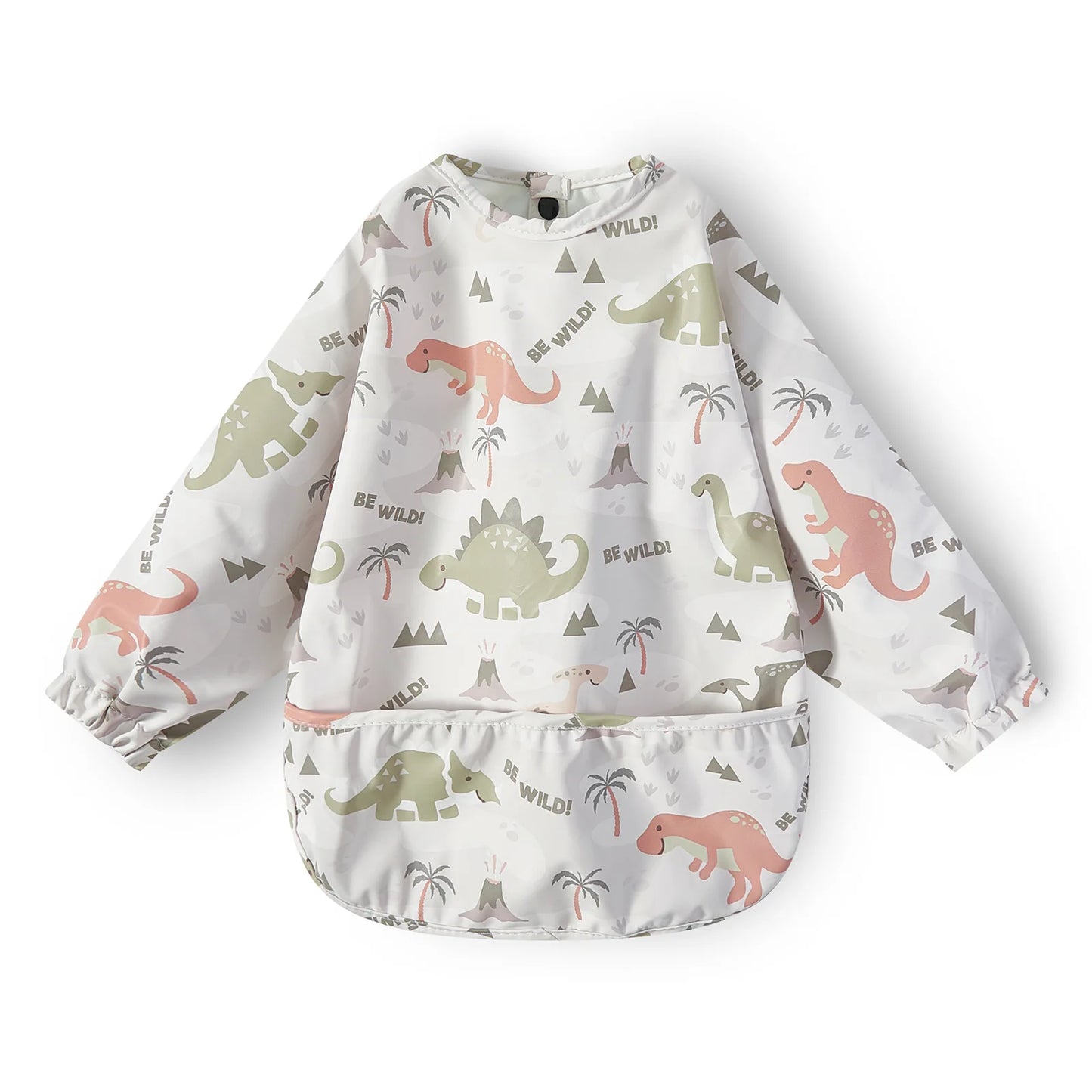 Waterproof Long Sleeve Baby Bib โ Full Coverage Feeding Smock with Pocket