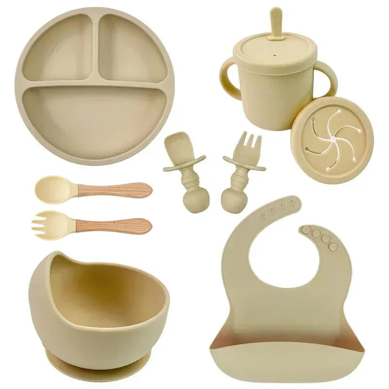 Premium Silicone Baby Feeding Set – BPA-Free, Suction Base, Spill-Proof