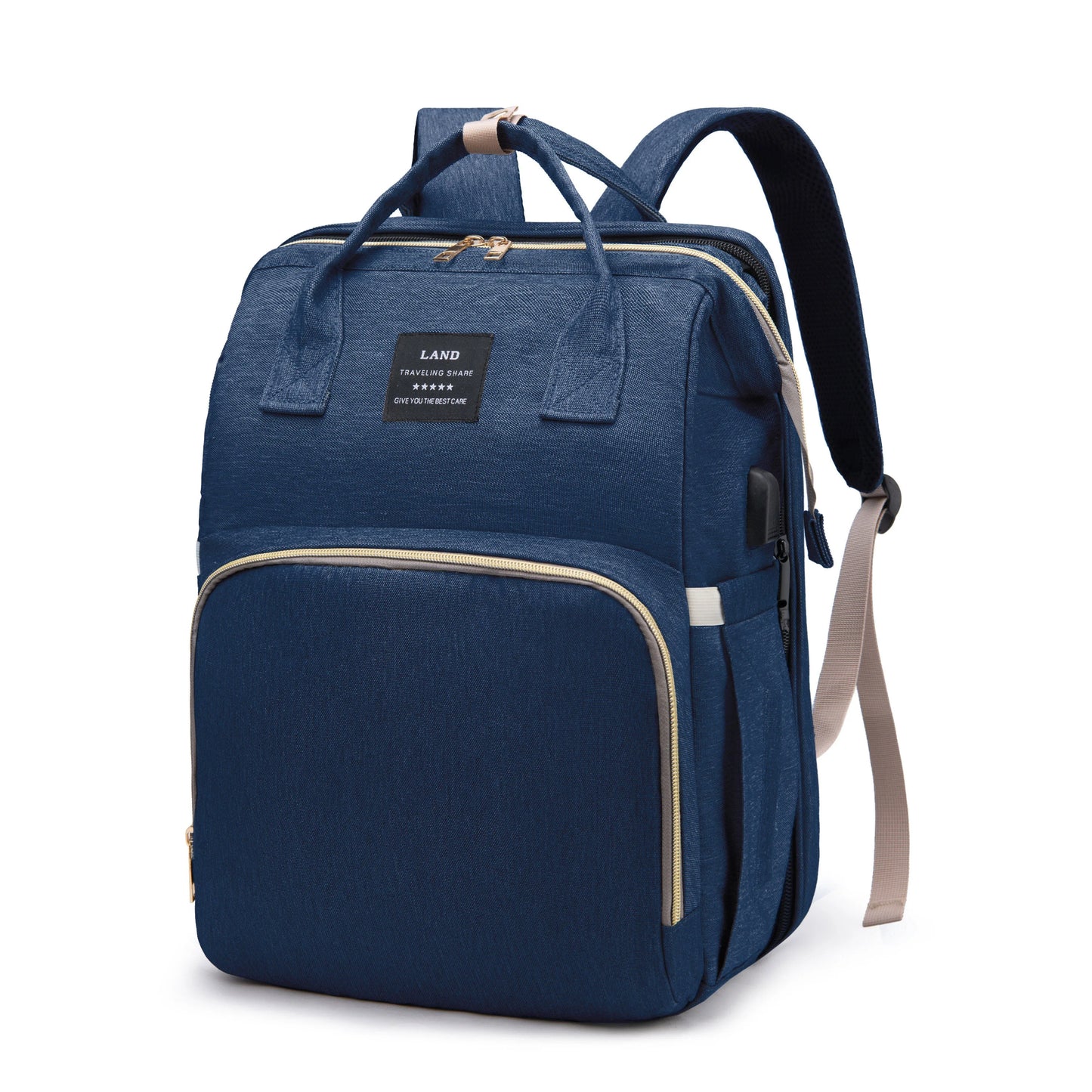 Mommy Diaper Bag with Foldable Changing Station – Stroller Hooks Included