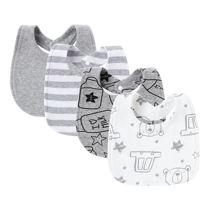 SnuggleTots 4-Piece Baby Bib Set – Soft, Absorbent & Stylish