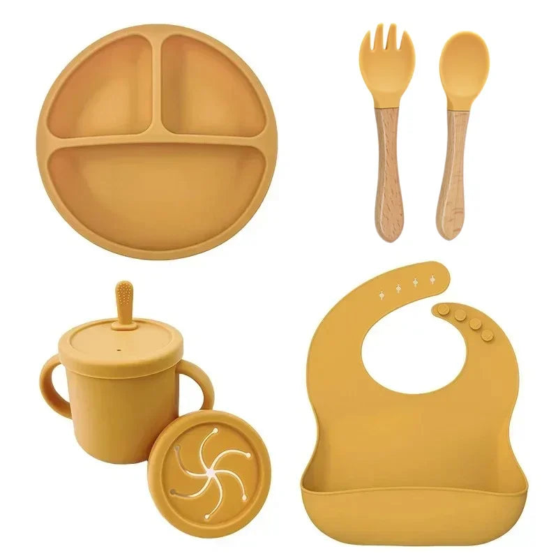 Premium Silicone Baby Feeding Set – BPA-Free, Suction Base, Spill-Proof