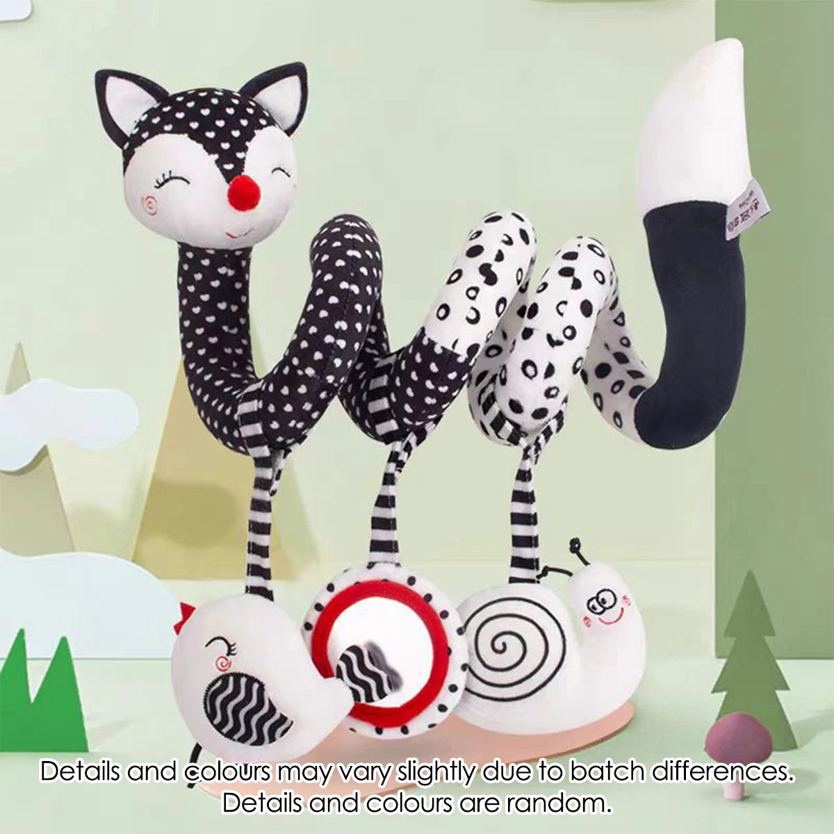 Colorful Plush Baby Car Seat Toy – Hanging Rattle & Teether Set