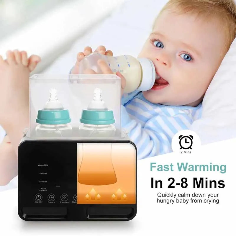🍼 9-in-1 Smart Baby Bottle Warmer & Sterilizer – Dual Bottle LED Display