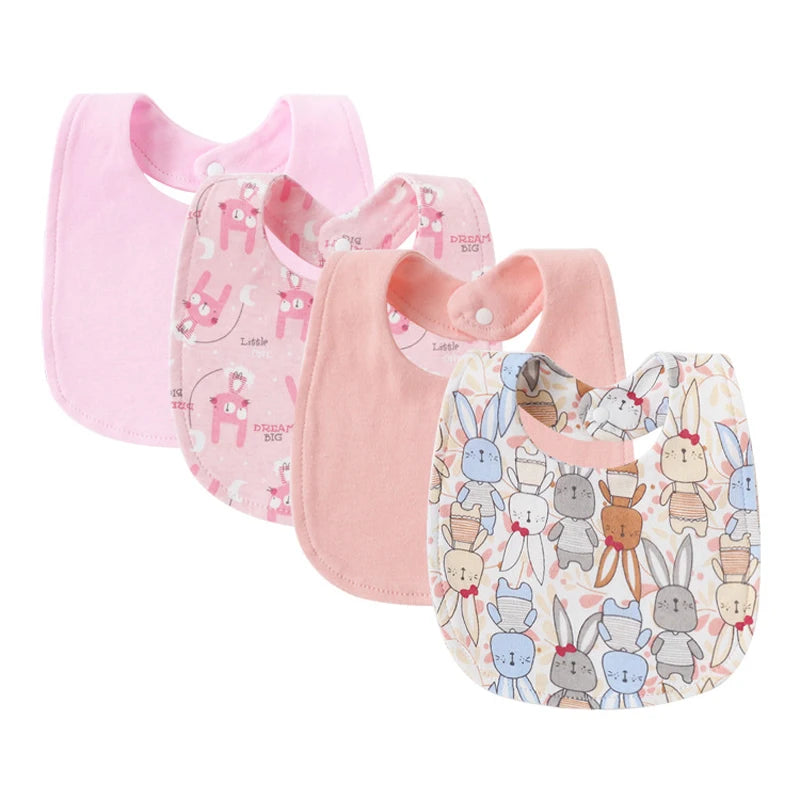 SnuggleTots 4-Piece Baby Bib Set – Soft, Absorbent & Stylish