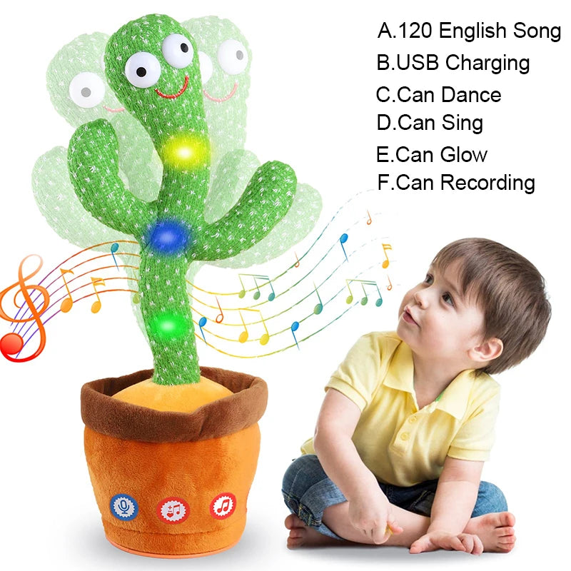 Dancing & Talking Cactus Toy – Music, Lights & Mimicry for Babies & Toddlers
