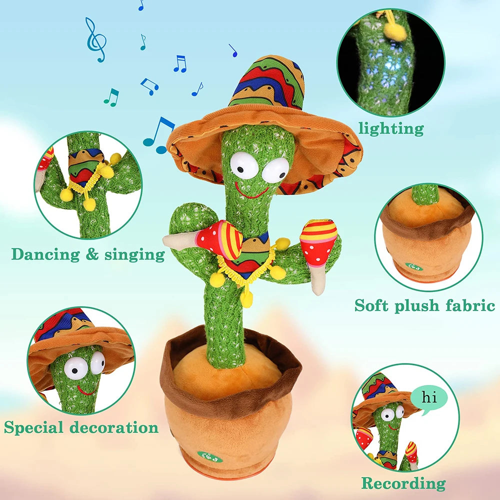 Dancing & Talking Cactus Toy – Music, Lights & Mimicry for Babies & Toddlers