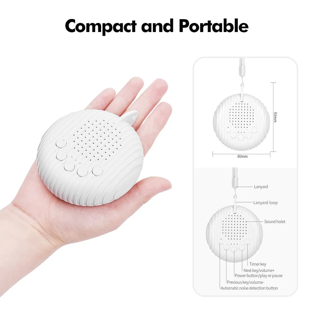 10 Songs White Noise Sound Machine – Portable Soothing Sleep Device for Babies