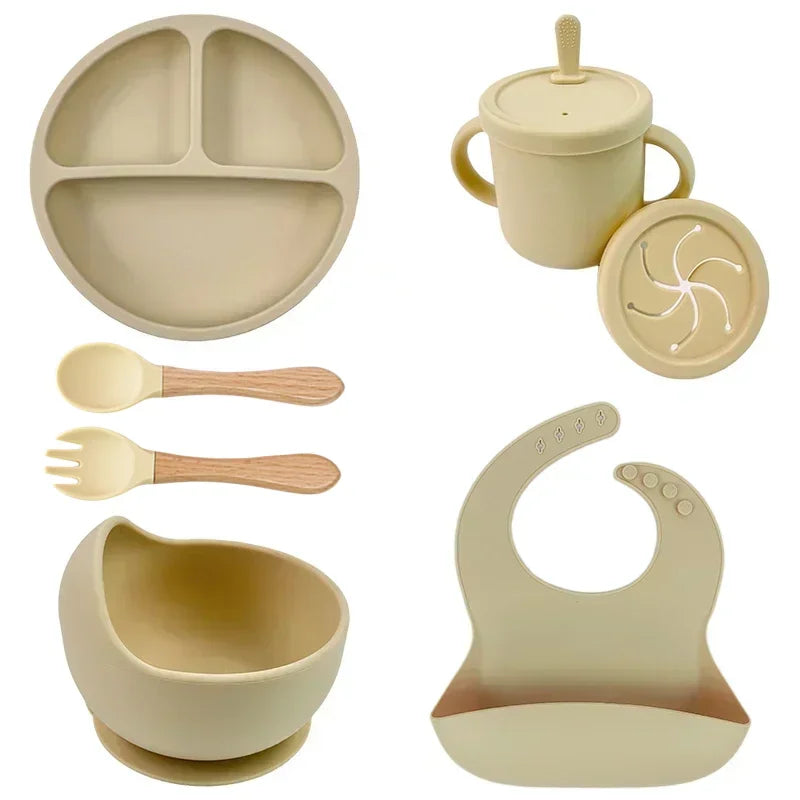 Premium Silicone Baby Feeding Set – BPA-Free, Suction Base, Spill-Proof
