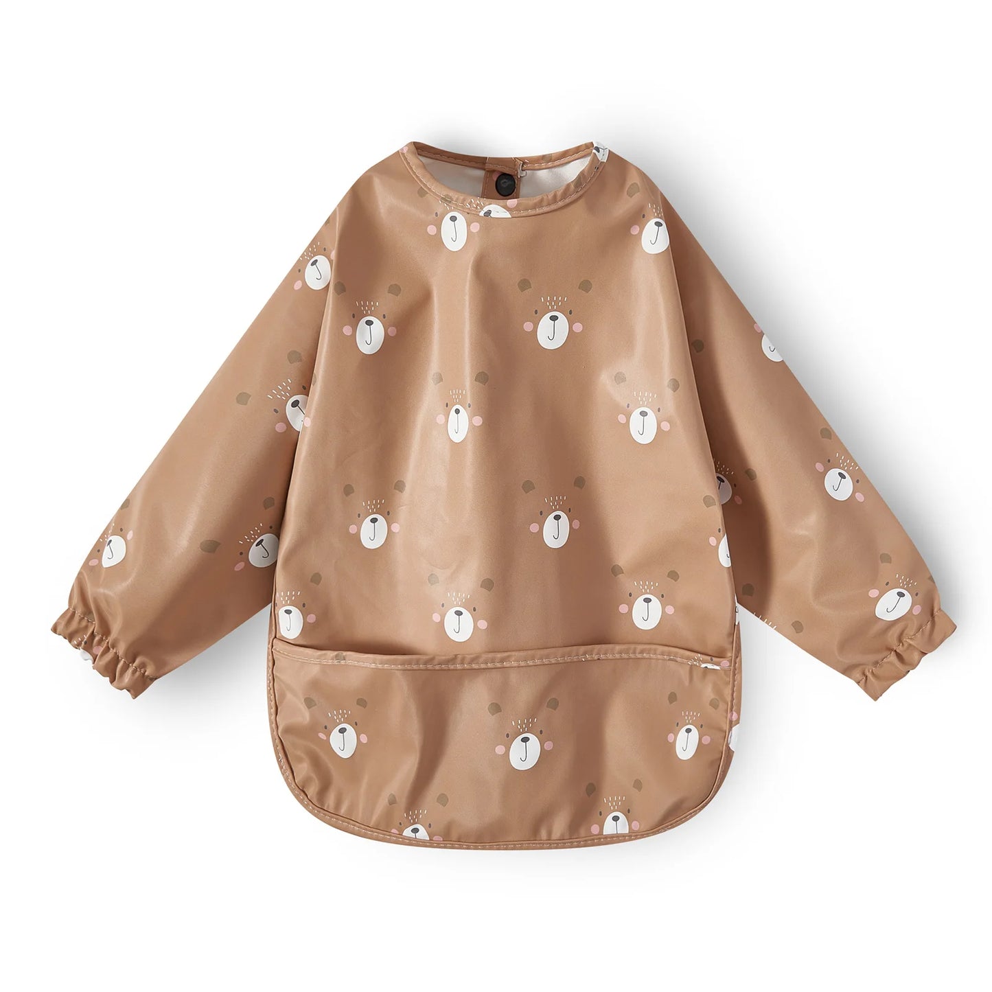 Waterproof Long Sleeve Baby Bib โ Full Coverage Feeding Smock with Pocket