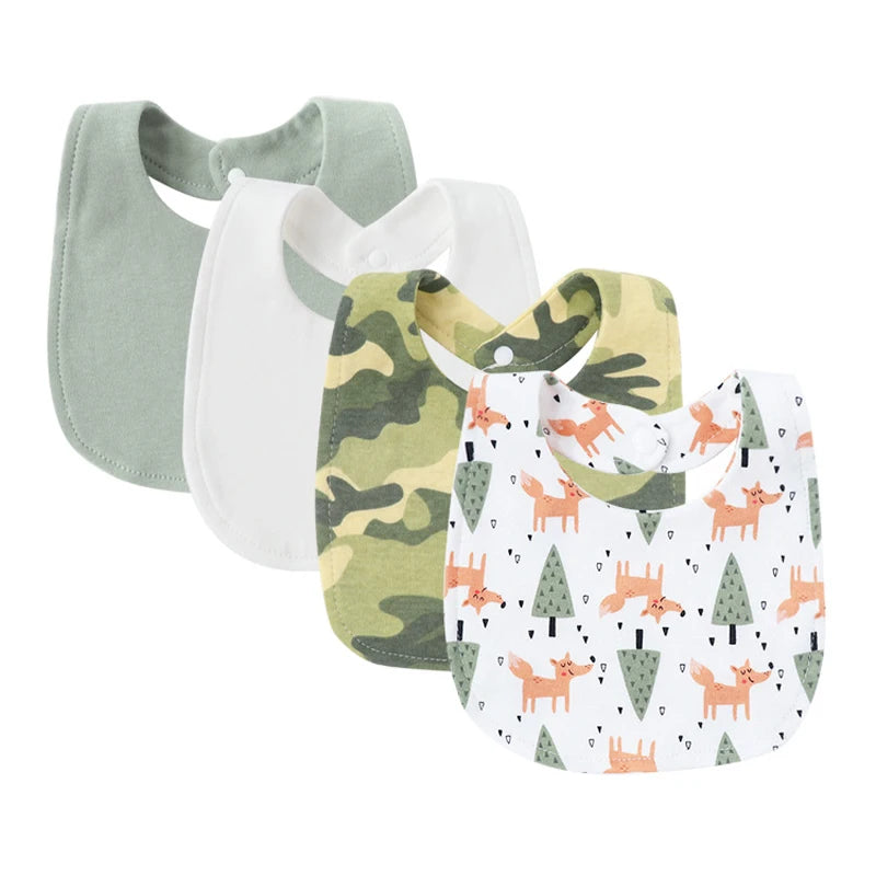 SnuggleTots 4-Piece Baby Bib Set – Soft, Absorbent & Stylish