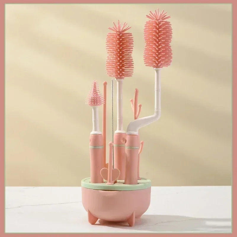 360° Rotating Baby Bottle Brush Set – Complete Cleaning Kit