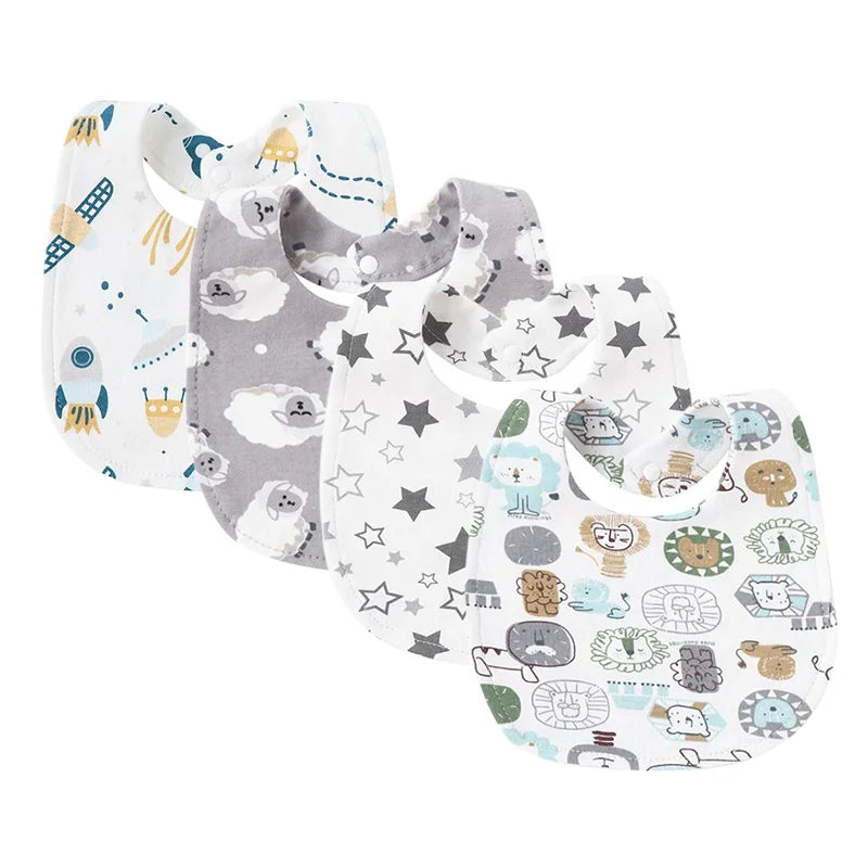 SnuggleTots 4-Piece Baby Bib Set – Soft, Absorbent & Stylish