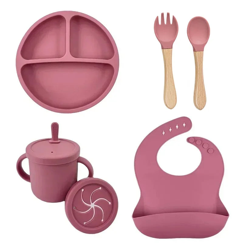 Premium Silicone Baby Feeding Set – BPA-Free, Suction Base, Spill-Proof