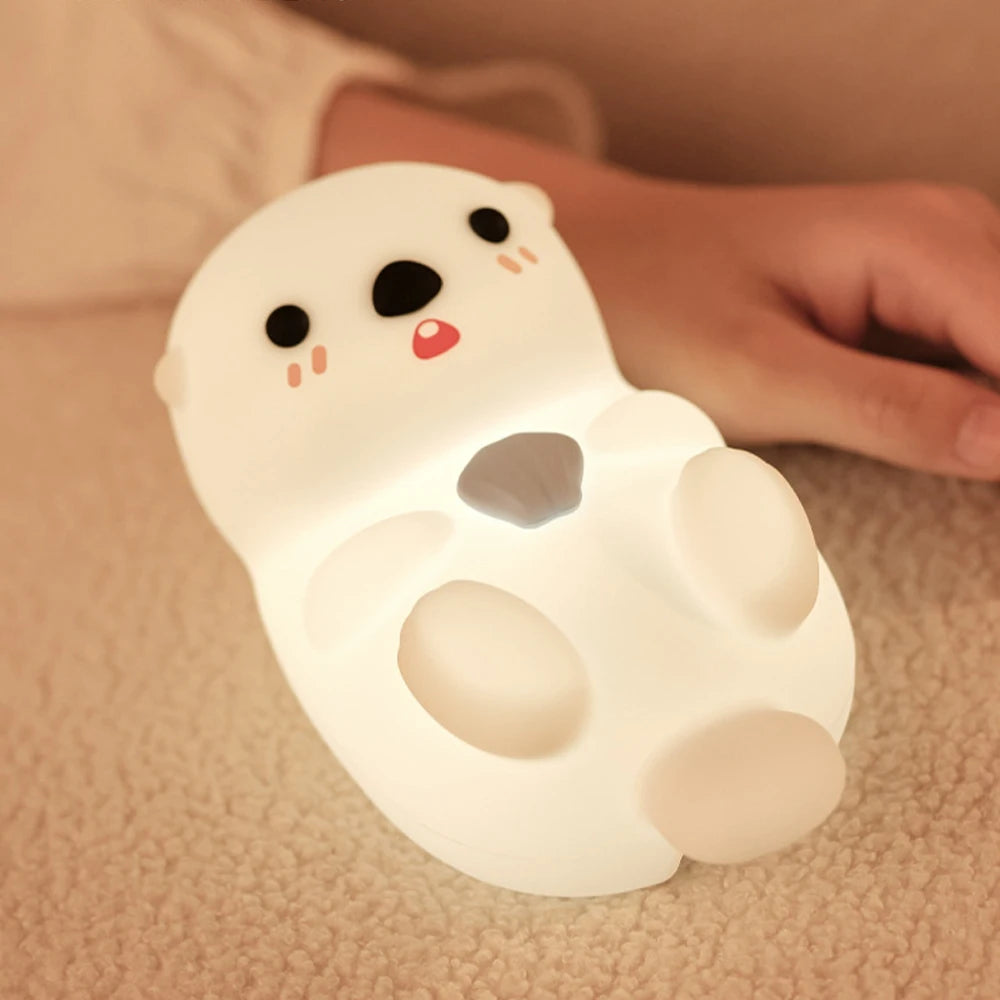 Cute Duck & Capybara Night Light – Soft Silicone Nursery Lamp