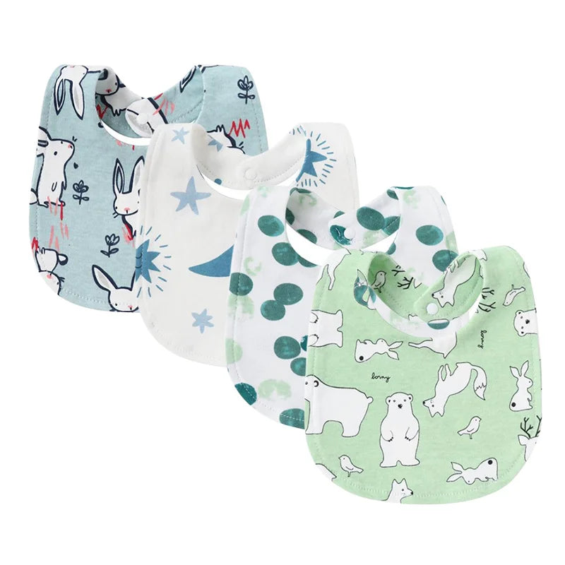 SnuggleTots 4-Piece Baby Bib Set – Soft, Absorbent & Stylish