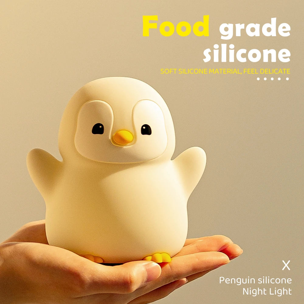 Cute Duck & Capybara Night Light – Soft Silicone Nursery Lamp