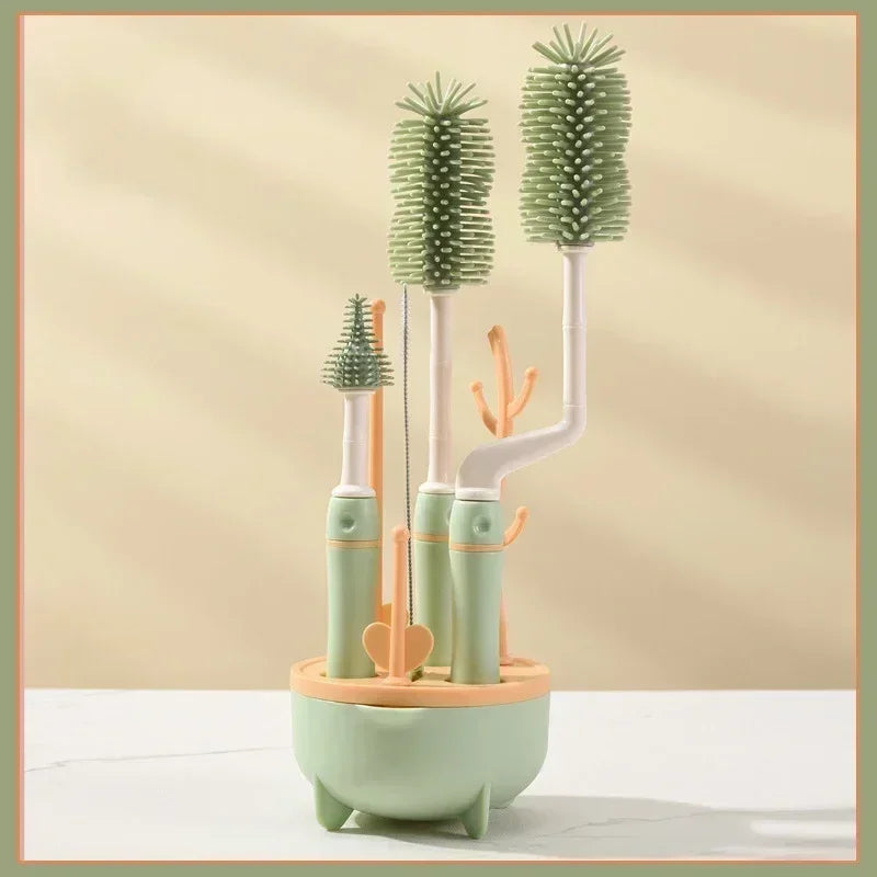 360° Rotating Baby Bottle Brush Set – Complete Cleaning Kit