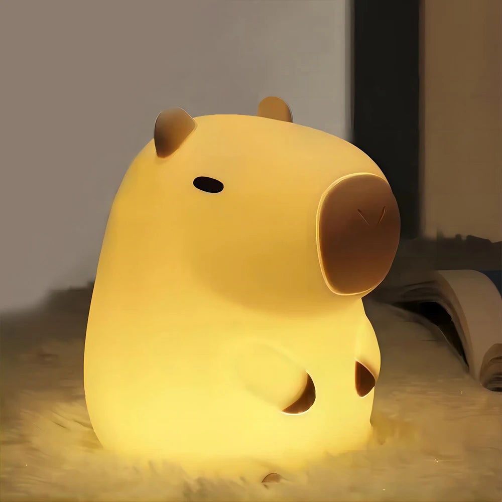 Cute Duck & Capybara Night Light – Soft Silicone Nursery Lamp