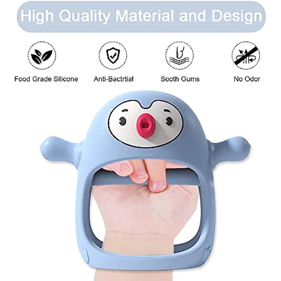 Never Drop Silicone Baby Teether with Handle – BPA-Free, Soothing & Safe