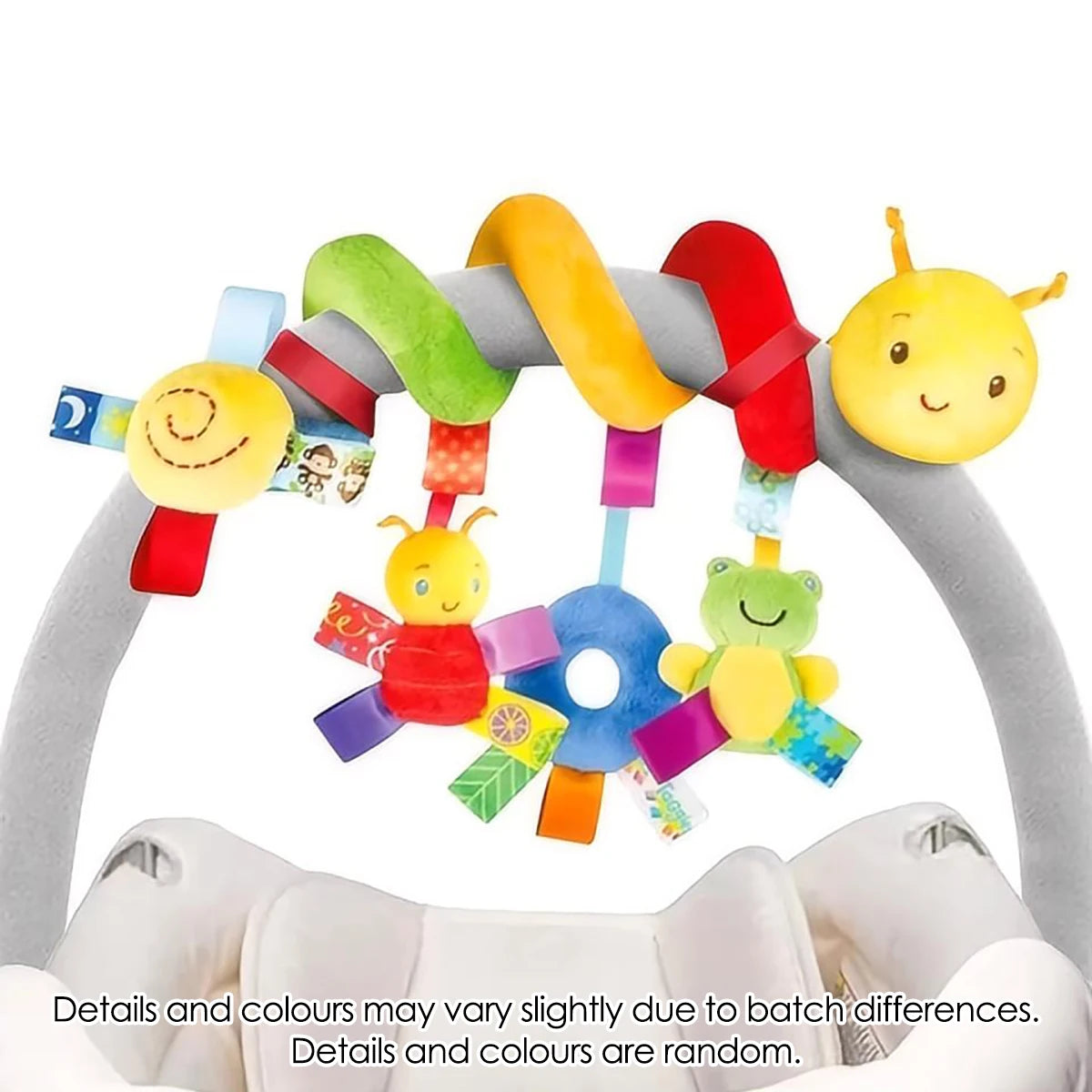 Colorful Plush Baby Car Seat Toy – Hanging Rattle & Teether Set