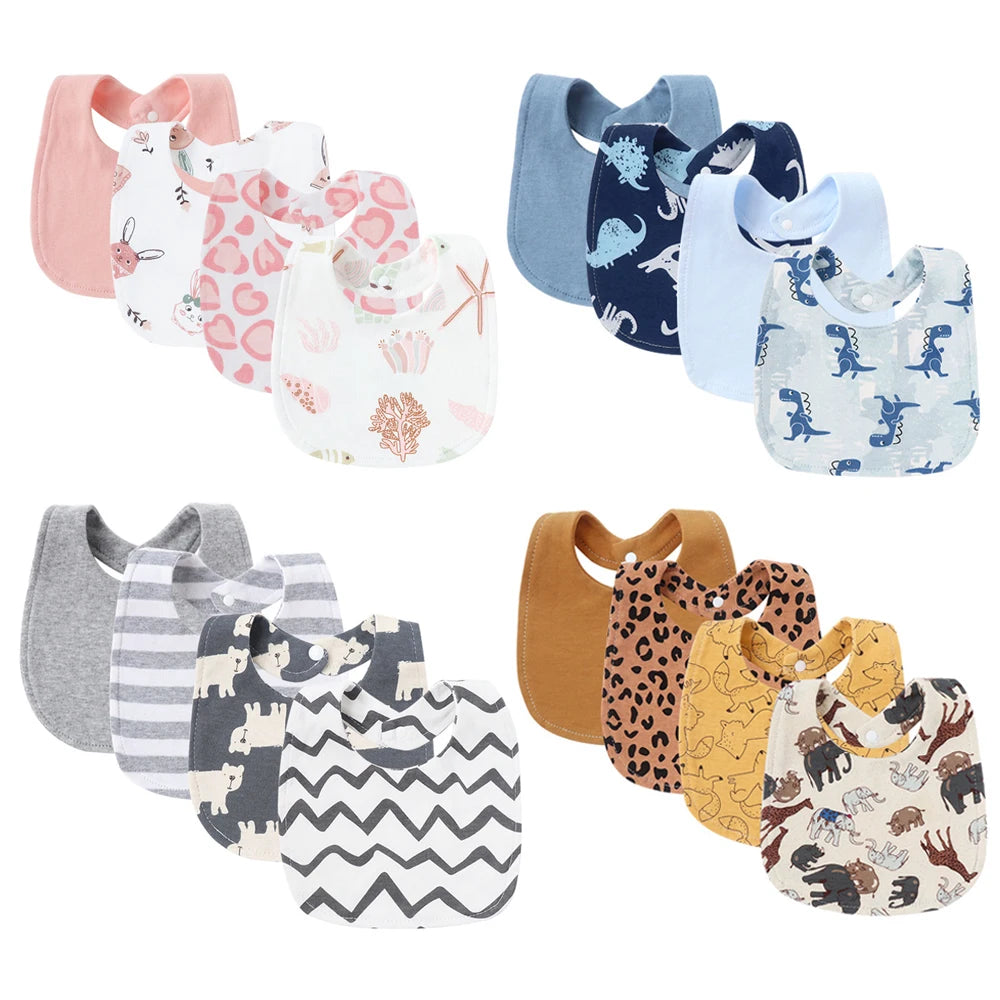 SnuggleTots 4-Piece Baby Bib Set – Soft, Absorbent & Stylish