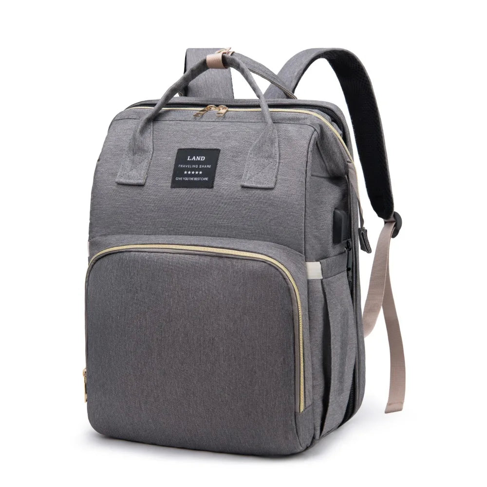 Mommy Diaper Bag with Foldable Changing Station – Stroller Hooks Included