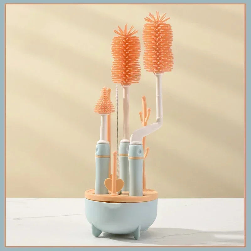 360° Rotating Baby Bottle Brush Set – Complete Cleaning Kit