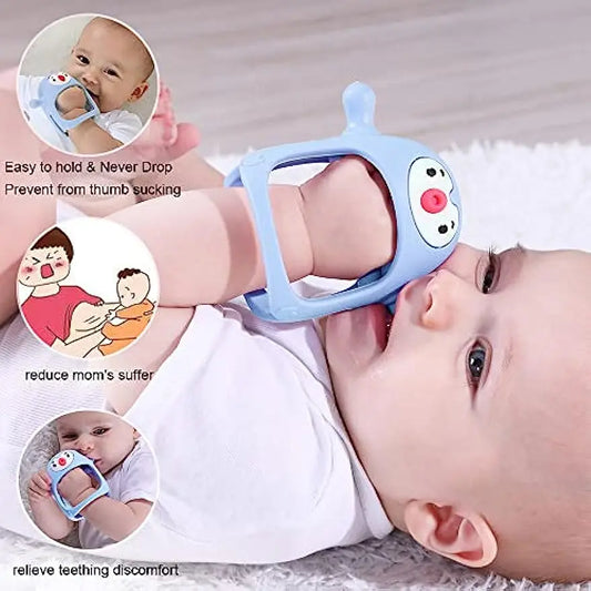 Never Drop Silicone Baby Teether with Handle – BPA-Free, Soothing & Safe