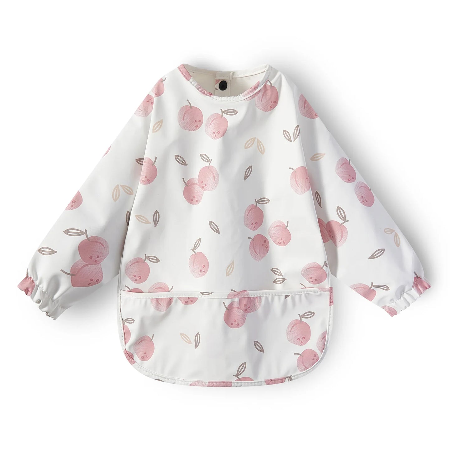 Waterproof Long Sleeve Baby Bib – Full Coverage Feeding Smock with Pocket
