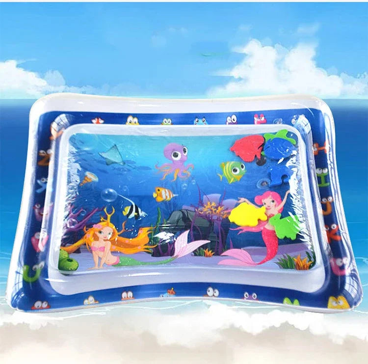 Tummy Time Baby Water Play Mat – Colorful Inflatable Activity Pad for Infants