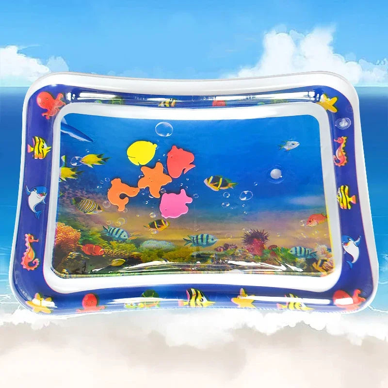 Tummy Time Baby Water Play Mat – Colorful Inflatable Activity Pad for Infants