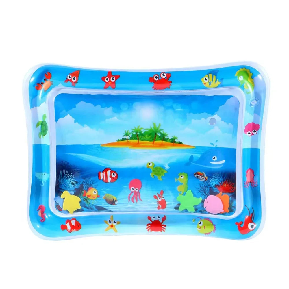 Tummy Time Baby Water Play Mat – Colorful Inflatable Activity Pad for Infants