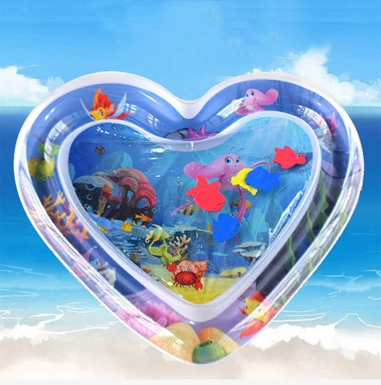 Tummy Time Baby Water Play Mat – Colorful Inflatable Activity Pad for Infants