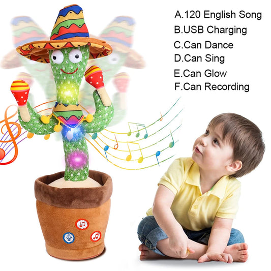 Dancing & Talking Cactus Toy – Music, Lights & Mimicry for Babies & Toddlers