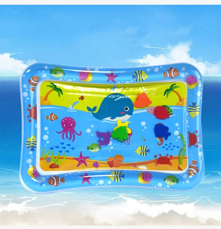 Tummy Time Baby Water Play Mat – Colorful Inflatable Activity Pad for Infants