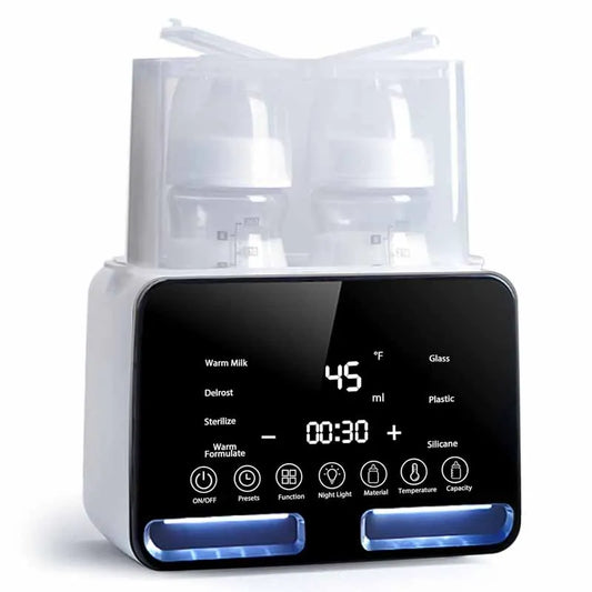🍼 9-in-1 Smart Baby Bottle Warmer & Sterilizer – Dual Bottle LED Display