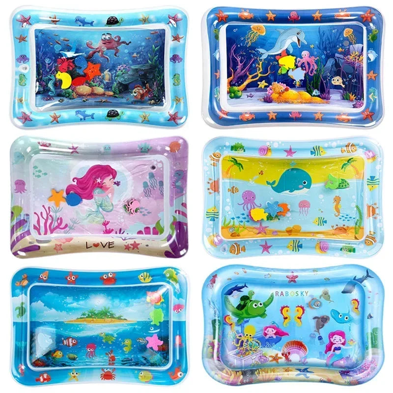 Tummy Time Baby Water Play Mat – Colorful Inflatable Activity Pad for Infants