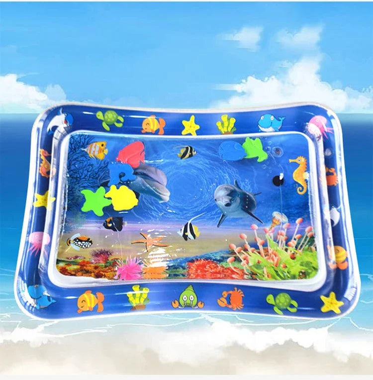 Tummy Time Baby Water Play Mat – Colorful Inflatable Activity Pad for Infants