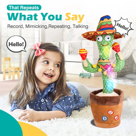 Dancing & Talking Cactus Toy – Music, Lights & Mimicry for Babies & Toddlers
