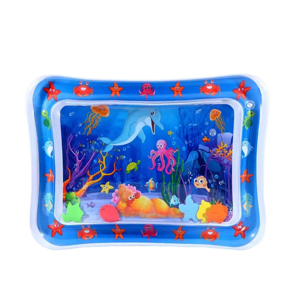 Tummy Time Baby Water Play Mat – Colorful Inflatable Activity Pad for Infants